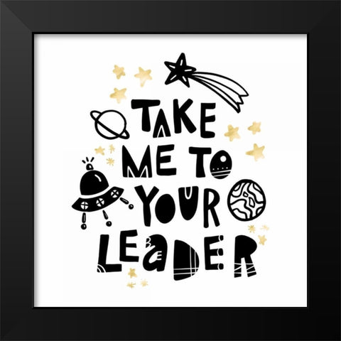 Give Me Space II Black Modern Wood Framed Art Print by Noonday Design