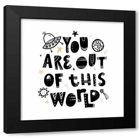 Give Me Space III Black Modern Wood Framed Art Print with Double Matting by Noonday Design