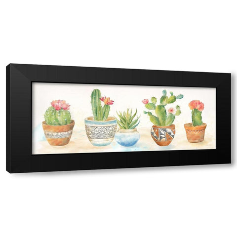 Cactus Pots  Black Modern Wood Framed Art Print with Double Matting by Coulter, Cynthia
