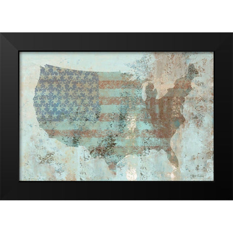 Vintage USA Map Black Modern Wood Framed Art Print by Cusson, Marie Elaine