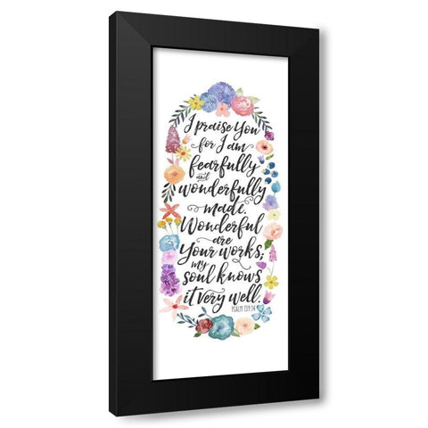 Floral Bible Verse Panel II Black Modern Wood Framed Art Print by Noonday Design