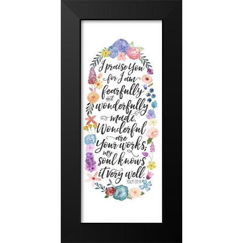 Floral Bible Verse Panel II Black Modern Wood Framed Art Print by Noonday Design