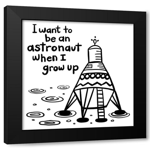 Outerspace II Black Modern Wood Framed Art Print with Double Matting by Noonday Design