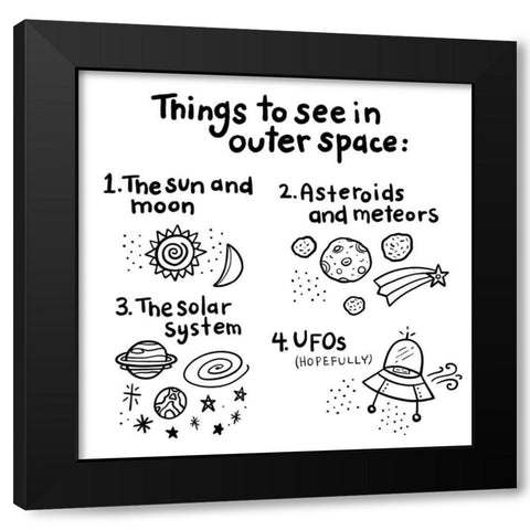 Outerspace III Black Modern Wood Framed Art Print by Noonday Design