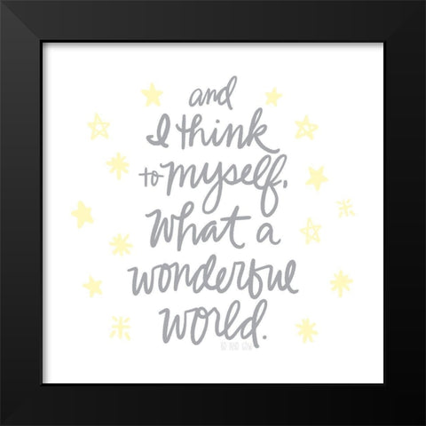 Wonderful World II Black Modern Wood Framed Art Print by Noonday Design