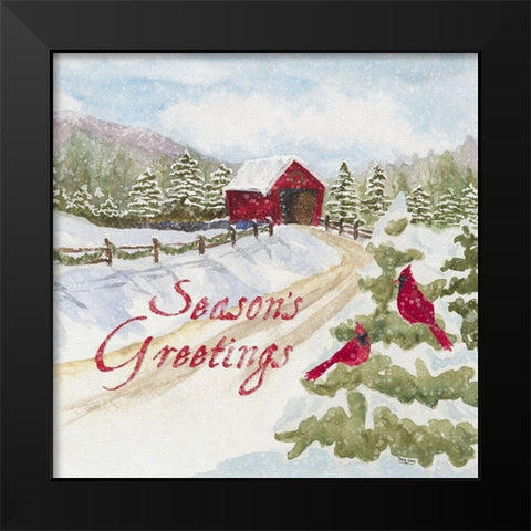 Christmas in the Country I Happy Holidays Black Modern Wood Framed Art Print by Reed, Tara