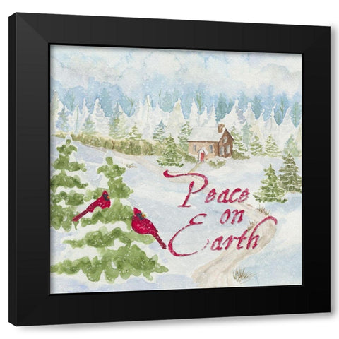 Christmas in the Country III Peace on Earth Black Modern Wood Framed Art Print by Reed, Tara