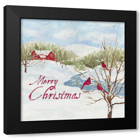 Christmas in the Country IV Merry Christmas Black Modern Wood Framed Art Print by Reed, Tara