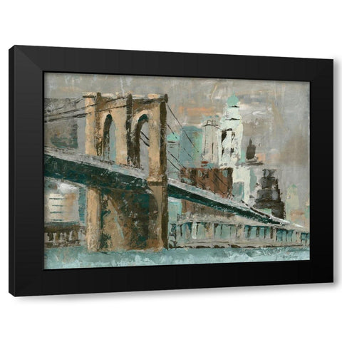 Brooklyn Bridge Cityscape Black Modern Wood Framed Art Print by Cusson, Marie Elaine
