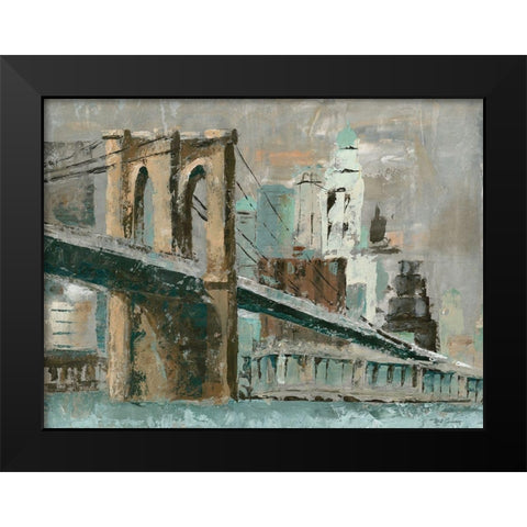 Brooklyn Bridge Cityscape Black Modern Wood Framed Art Print by Cusson, Marie Elaine