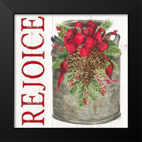 Home for the Holidays Rejoice Black Modern Wood Framed Art Print by Reed, Tara