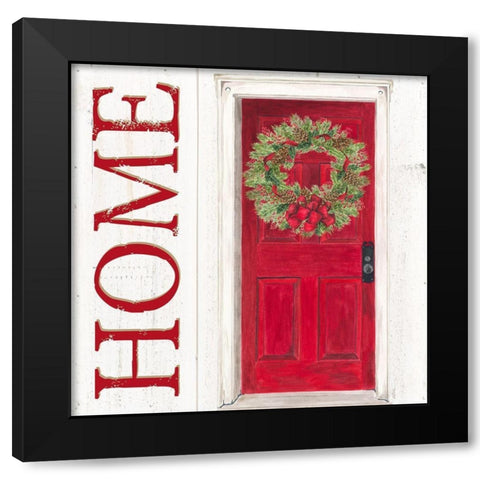 Home for the Holidays Home Door Black Modern Wood Framed Art Print by Reed, Tara