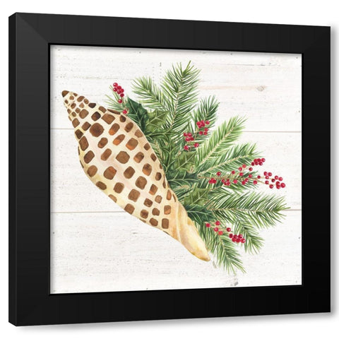 Christmas by the Sea Junonia square Black Modern Wood Framed Art Print with Double Matting by Reed, Tara