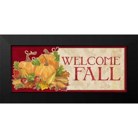 Fall Harvest Welcome Fall sign Black Modern Wood Framed Art Print by Reed, Tara