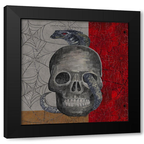 Something Wicked Skull  Black Modern Wood Framed Art Print with Double Matting by Reed, Tara