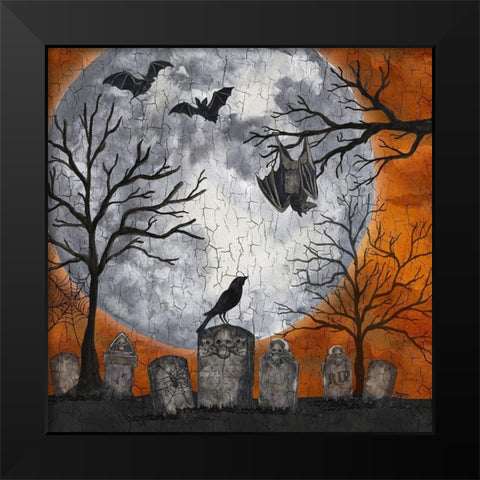 Something Wicked Graveyard I Hanging Bat Black Modern Wood Framed Art Print by Reed, Tara