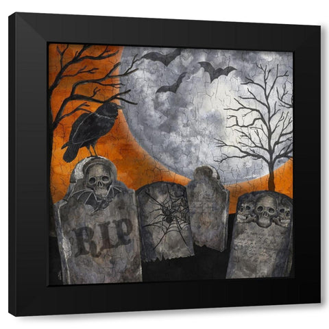 Something Wicked Graveyard II RIP Black Modern Wood Framed Art Print with Double Matting by Reed, Tara