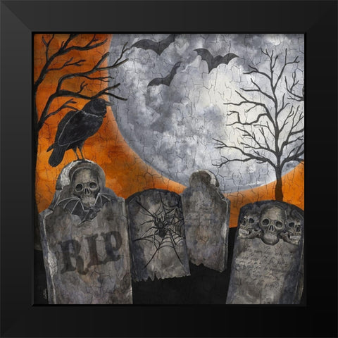 Something Wicked Graveyard II RIP Black Modern Wood Framed Art Print by Reed, Tara