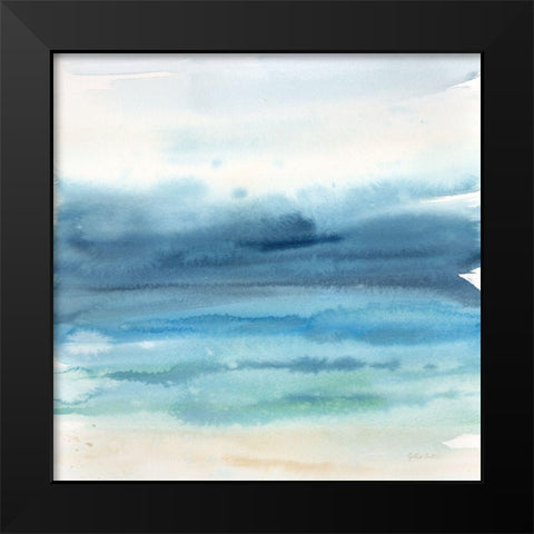 Indigo Seascape I Black Modern Wood Framed Art Print by Coulter, Cynthia