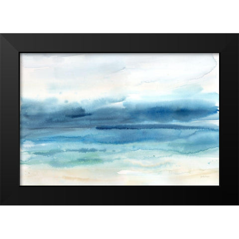 Indigo Seascape Landscape Black Modern Wood Framed Art Print by Coulter, Cynthia