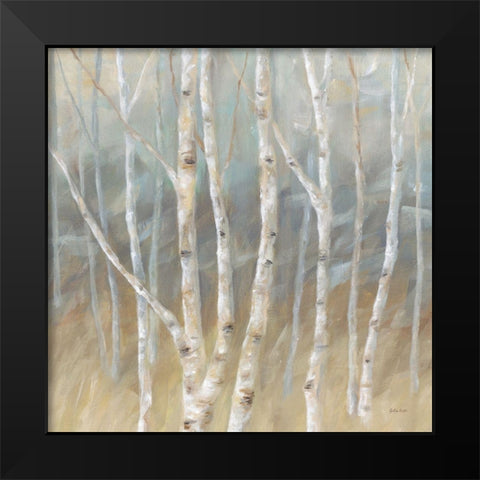 Silver Birch Square Black Modern Wood Framed Art Print by Coulter, Cynthia