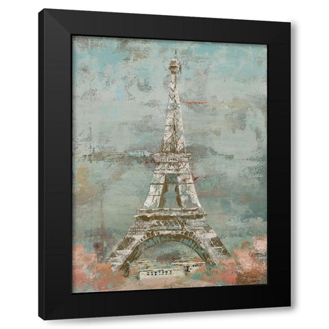La Tour Eiffel Black Modern Wood Framed Art Print with Double Matting by Cusson, Marie Elaine