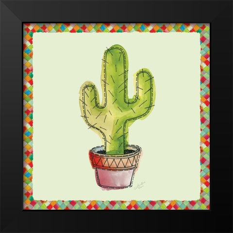 Rainbow Cactus II Black Modern Wood Framed Art Print by Cusson, Marie Elaine