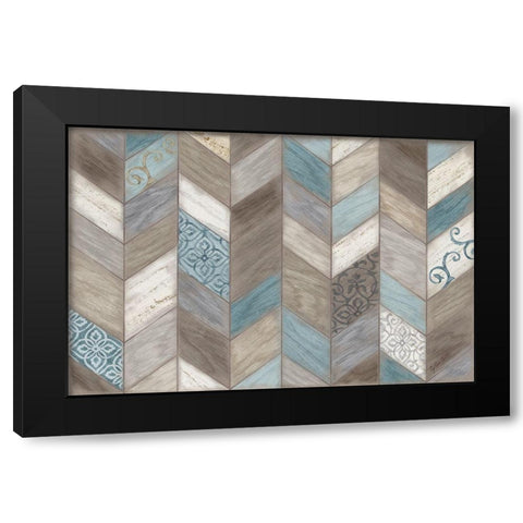 Rustic Chevron Neutral Black Modern Wood Framed Art Print by Coulter, Cynthia