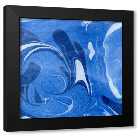 Blue Marble Quad I Black Modern Wood Framed Art Print by Green, Nancy