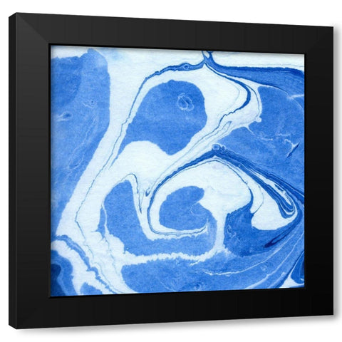 Blue Marble Quad II Black Modern Wood Framed Art Print by Green, Nancy