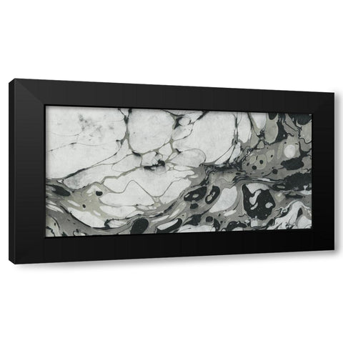 Black and White Marble Panel Trio I Black Modern Wood Framed Art Print by Green, Nancy