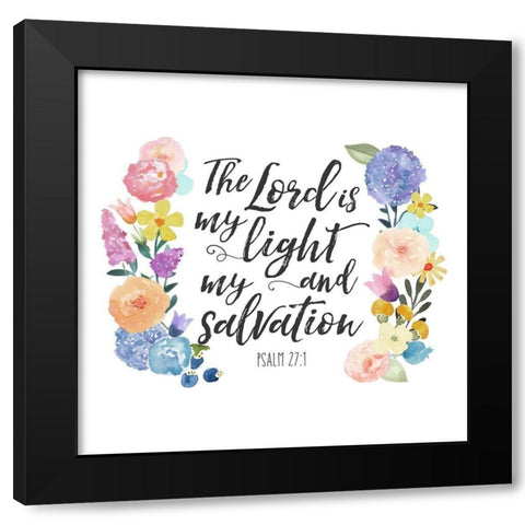 Floral Bible Verse II Black Modern Wood Framed Art Print with Double Matting by Noonday Design