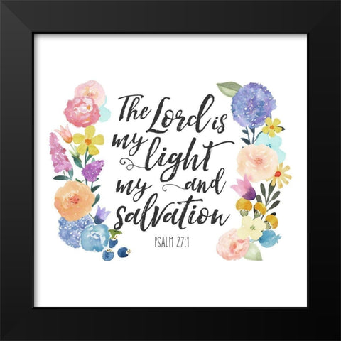 Floral Bible Verse II Black Modern Wood Framed Art Print by Noonday Design