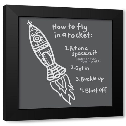 Outerspace /Black I Black Modern Wood Framed Art Print by Noonday Design