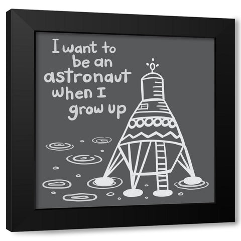 Outerspace/Black II Black Modern Wood Framed Art Print with Double Matting by Noonday Design