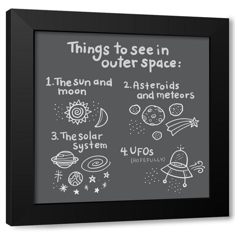 Outerspace/Black III Black Modern Wood Framed Art Print by Noonday Design