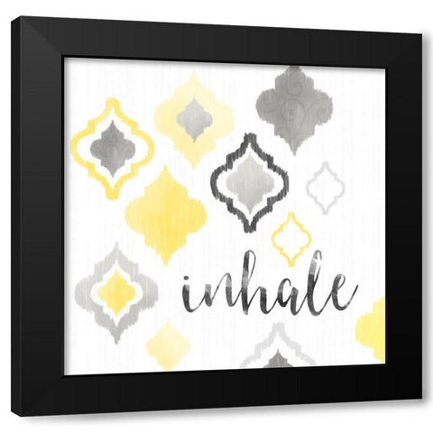 Yellow Gray Moroccan Sentiment I Black Modern Wood Framed Art Print by Noonday Design