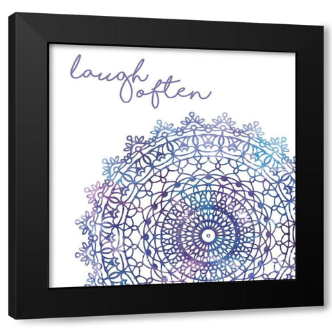 Cosmic Mandala II Black Modern Wood Framed Art Print by Noonday Design