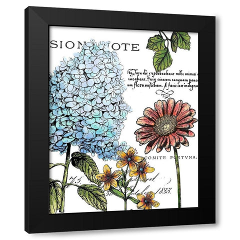 Botanical Postcard Color I Black Modern Wood Framed Art Print with Double Matting by Cusson, Marie Elaine