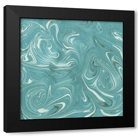 Turquoise Marble II Black Modern Wood Framed Art Print with Double Matting by Green, Nancy