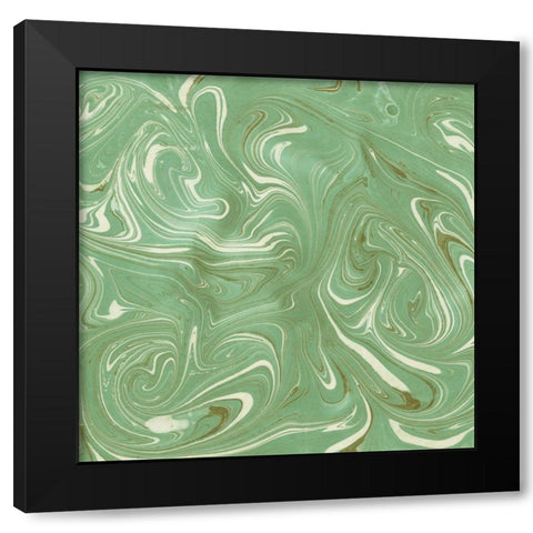 Turquoise Marble V Black Modern Wood Framed Art Print with Double Matting by Green, Nancy
