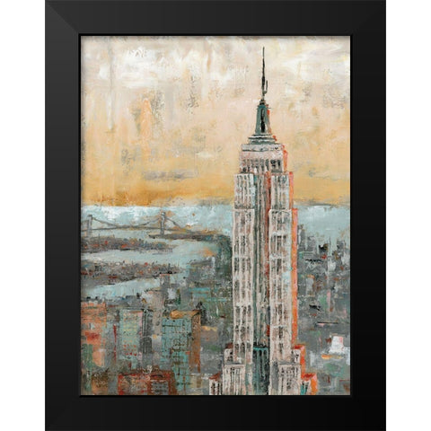 Empire State Building Abstract Black Modern Wood Framed Art Print by Cusson, Marie Elaine