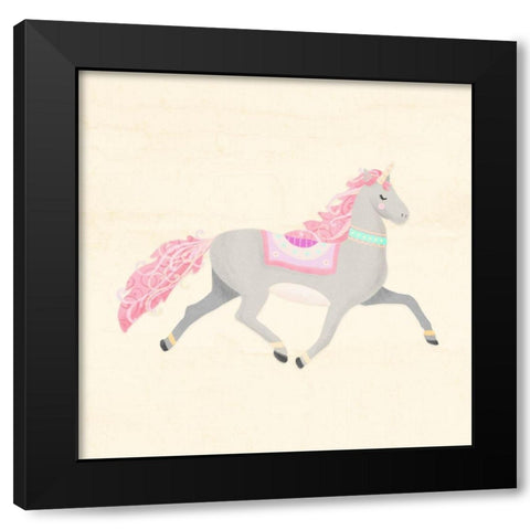 Unicorn Pastel I Black Modern Wood Framed Art Print with Double Matting by Noonday Design