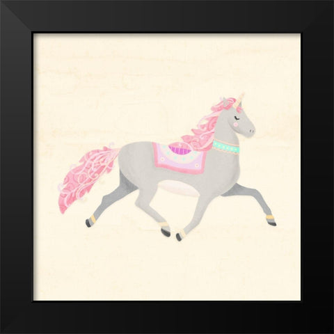 Unicorn Pastel I Black Modern Wood Framed Art Print by Noonday Design