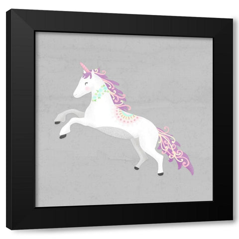 Unicorn Pastel II Black Modern Wood Framed Art Print with Double Matting by Noonday Design