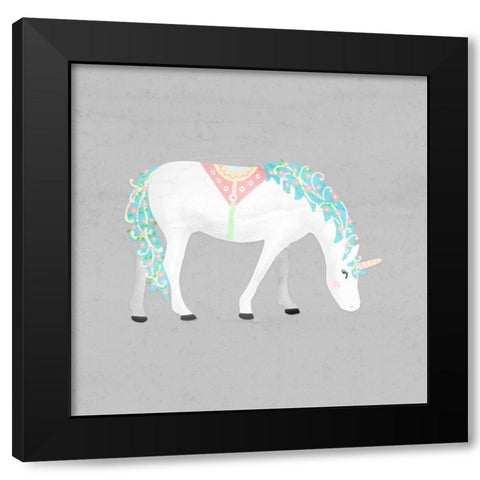 Unicorn Pastel III Black Modern Wood Framed Art Print with Double Matting by Noonday Design