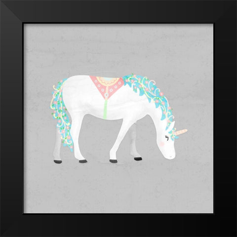 Unicorn Pastel III Black Modern Wood Framed Art Print by Noonday Design