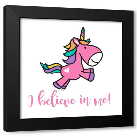 Happy Unicorn I Black Modern Wood Framed Art Print with Double Matting by Reed, Tara