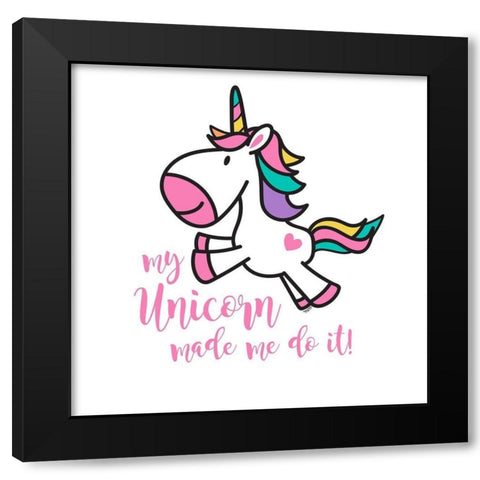 Happy Unicorn II Black Modern Wood Framed Art Print by Reed, Tara