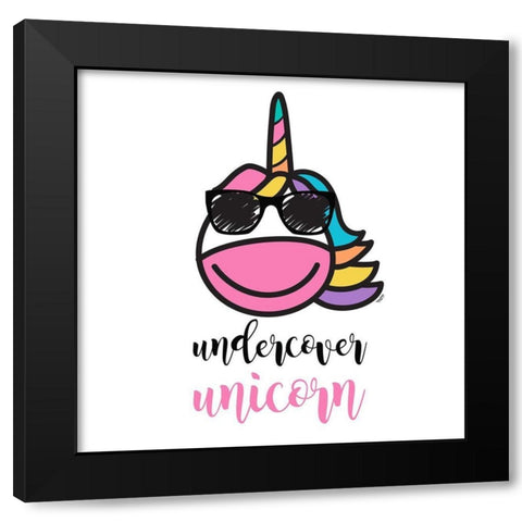 Happy Unicorn IV Black Modern Wood Framed Art Print by Reed, Tara